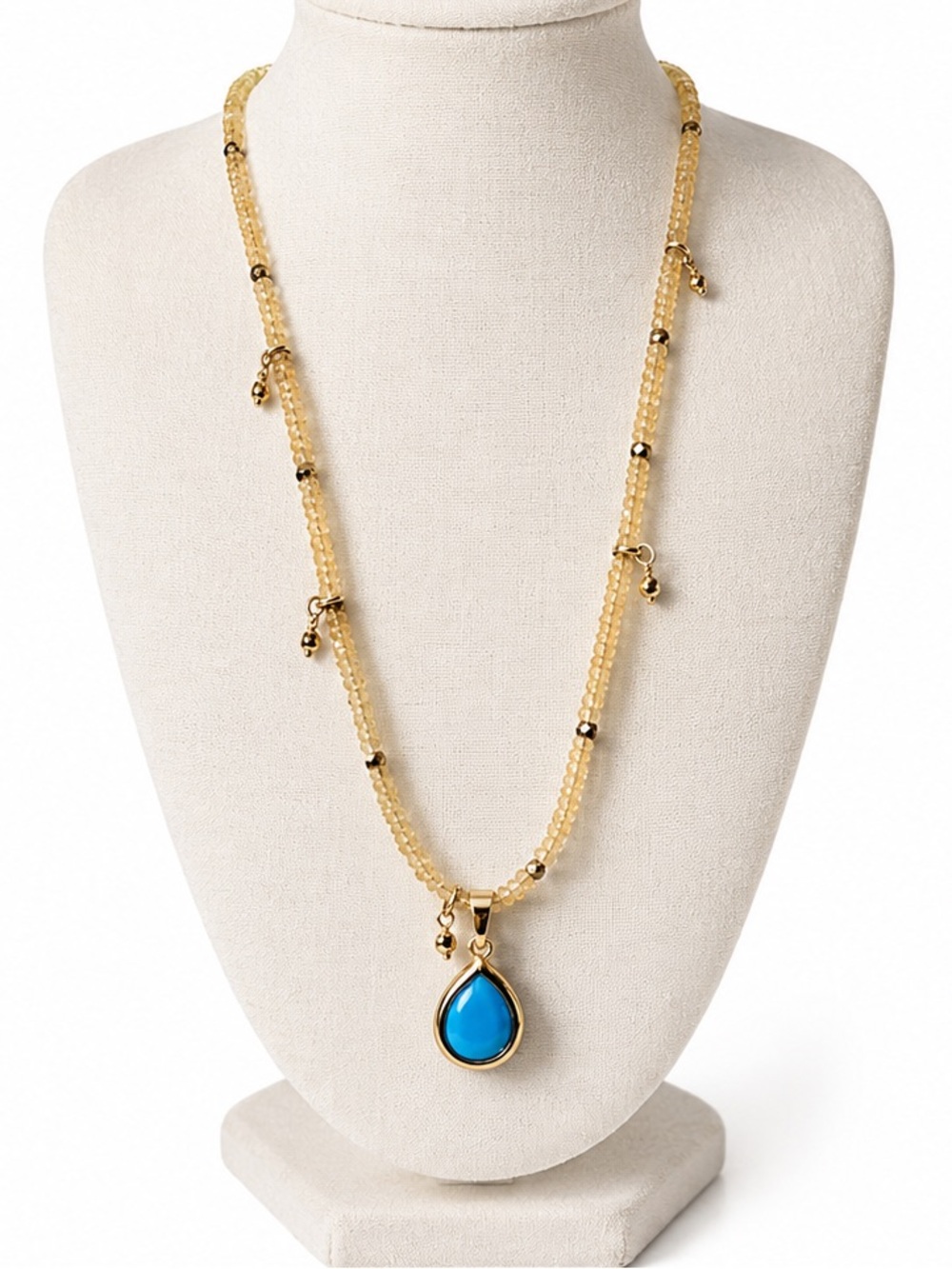 🩵✨Citrine & Turquoise Gemstone Drop Necklace ✨ Such a beautiful, special piece